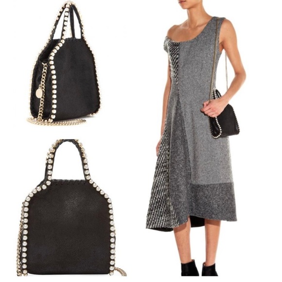 Stella McCartney Shaggy Dear Pearl Studded Tiny Falabella Tote Bag Black $1,250 - Picture 5 of 13